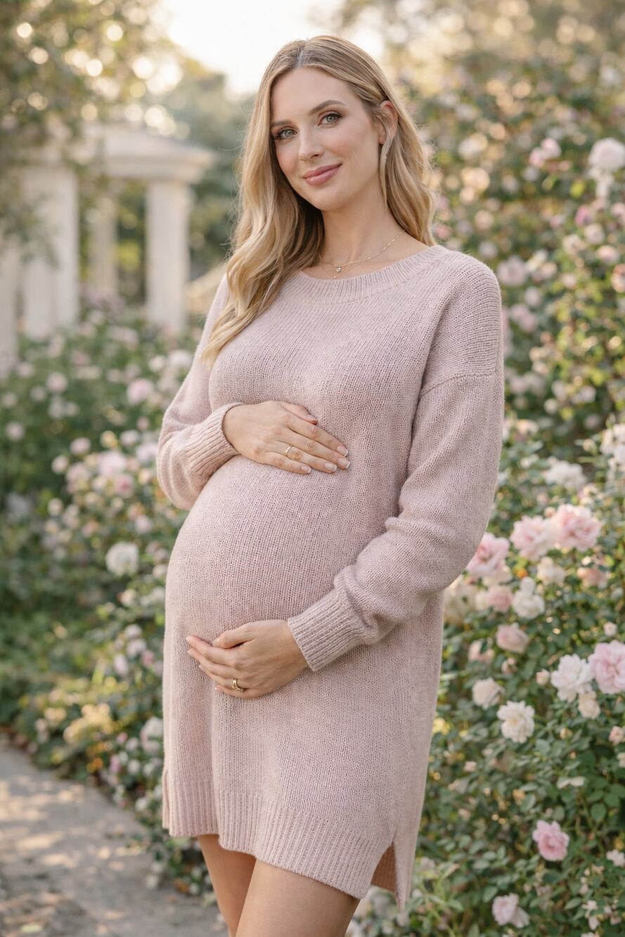 Legoe Heritage Australia Maternity SZ M Drifter Jumper Dress Mushroom Pink NWT